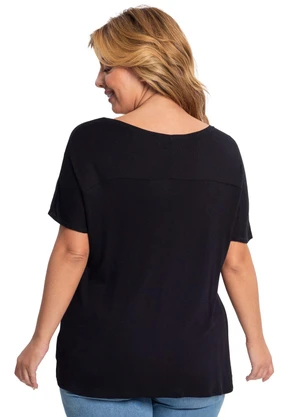 Rovitex - Blusa Feminina em Visco Tricot Preto - ROVITEX