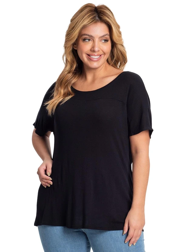 Rovitex - Blusa Feminina em Visco Tricot Preto