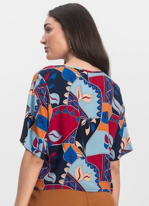 Infinita Cor - Blusa Feminina Estampada Azul - INFINITA COR