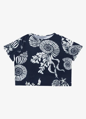 Secret Glam - Blusa Feminina Estampada Azul - SECRET GLAM