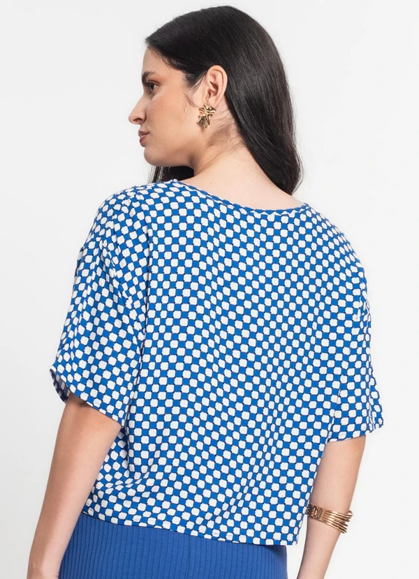 Infinita Cor - Blusa Feminina Estampada Infinita Cor Azul 2
