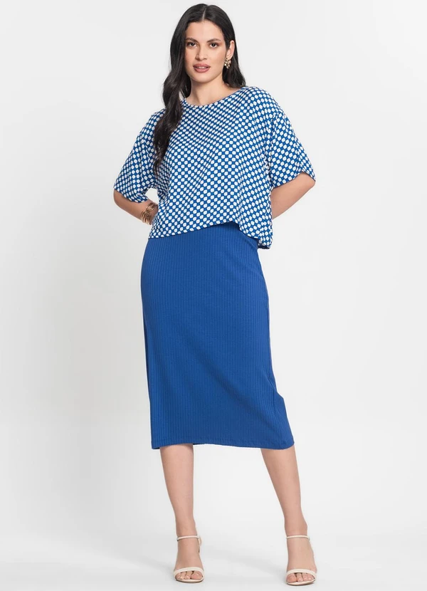 Infinita Cor - Blusa Feminina Estampada Infinita Cor Azul 1