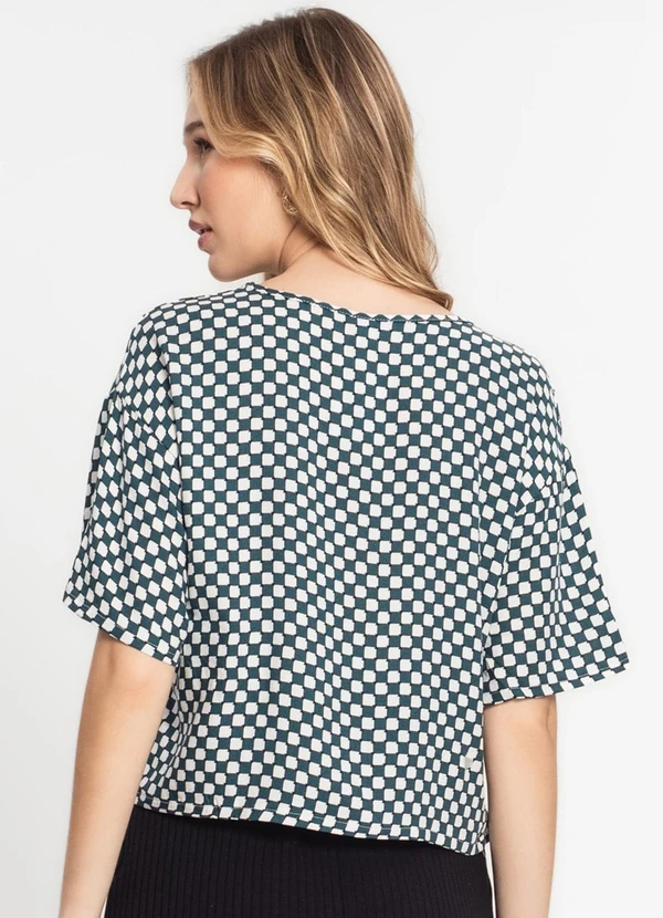 Infinita Cor - Blusa Feminina Estampada Verde 2