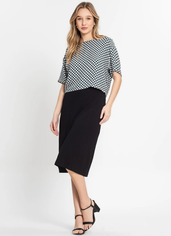 Infinita Cor - Blusa Feminina Estampada Verde 1