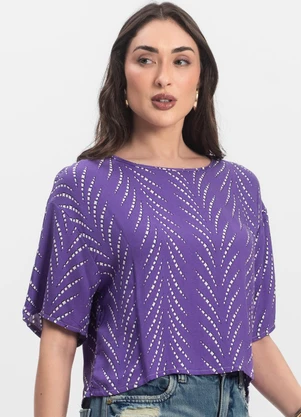 Infinita Cor - Blusa Feminina Estampada Lilás - INFINITA COR