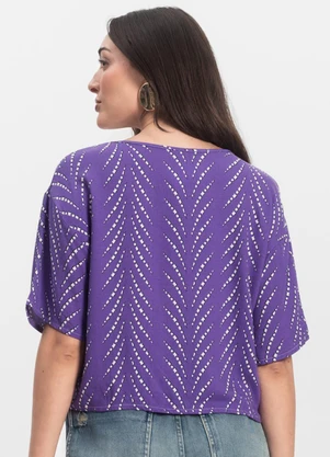 Infinita Cor - Blusa Feminina Estampada Lilás - INFINITA COR