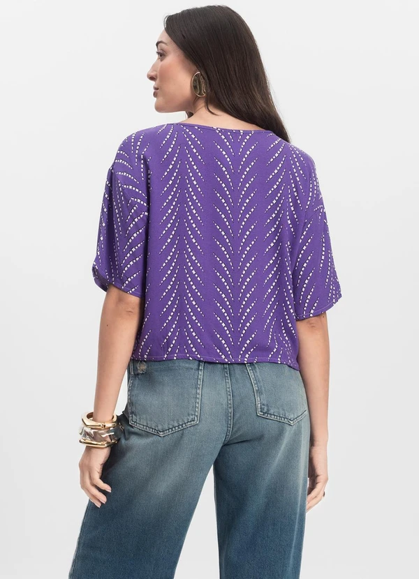 Infinita Cor - Blusa Feminina Estampada Lilás 4
