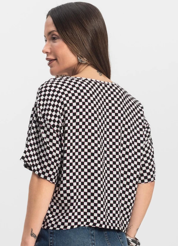 Infinita Cor - Blusa Feminina Estampada Preto 2