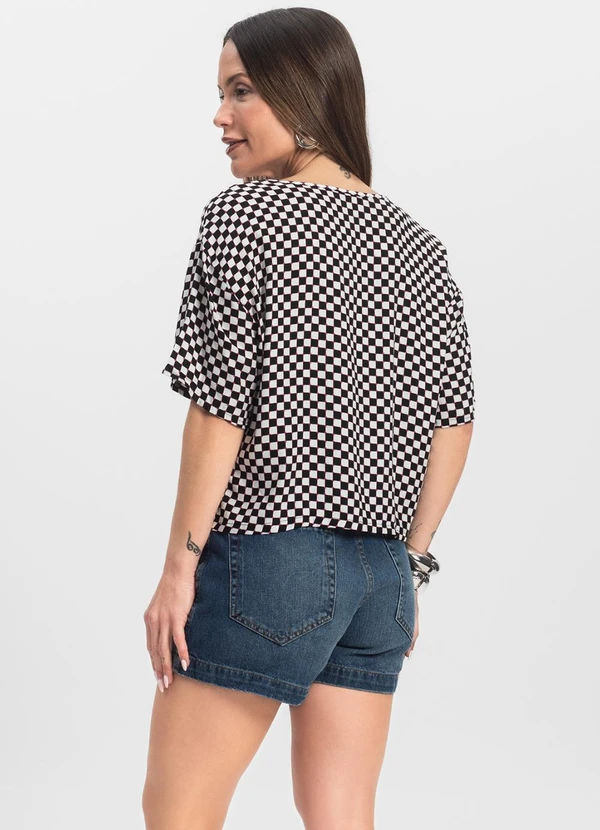 Infinita Cor - Blusa Feminina Estampada Preto 4