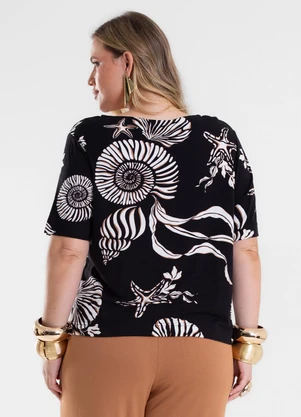 Secret Glam - Blusa Feminina Estampada Preto - SECRET GLAM