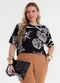 Secret Glam - Blusa Feminina Estampada Azul - variação: Preto