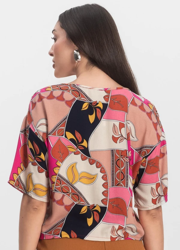 Infinita Cor - Blusa Feminina Estampada Rosa 2