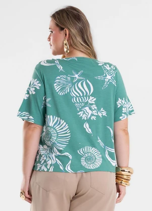 Secret Glam - Blusa Feminina Estampada Verde - SECRET GLAM