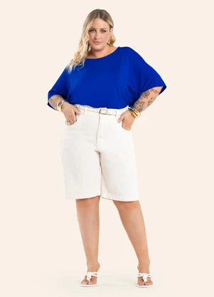 Secret Glam - Blusa Feminina Manga Ampla Azul - SECRET GLAM