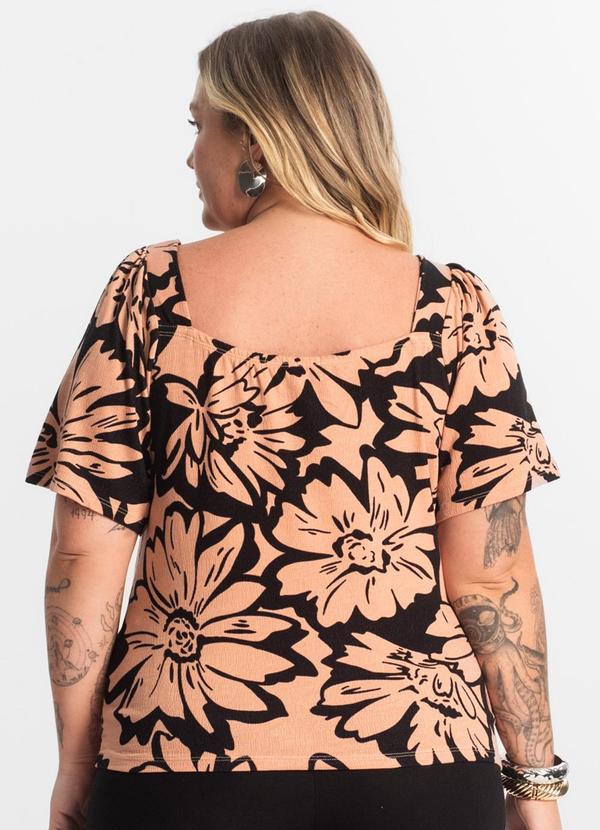 Secret Glam - Blusa Feminina Manga Ampla Marrom 2