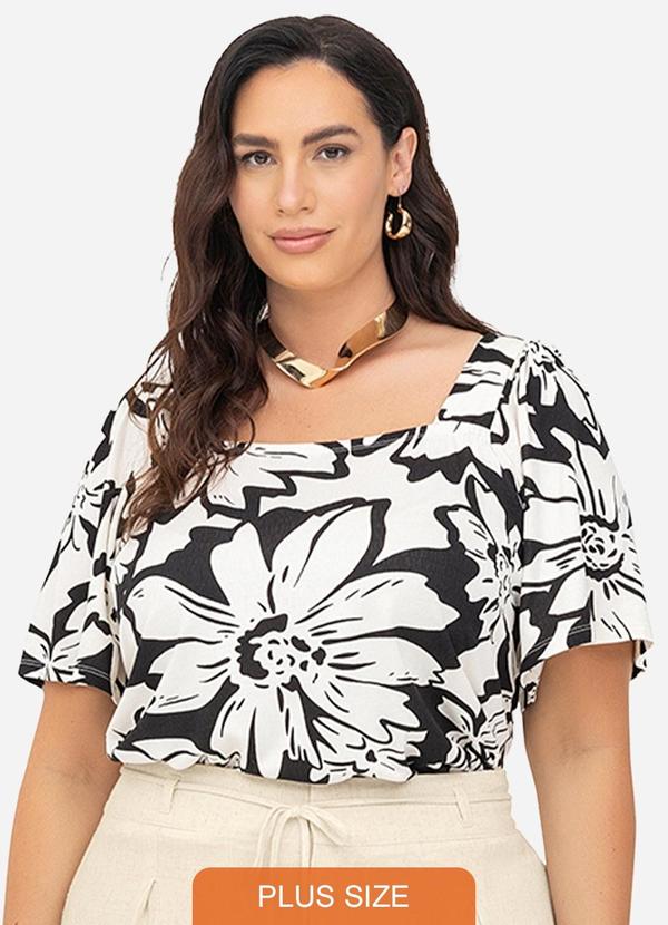 Secret Glam - Blusa Feminina Manga Ampla Preto