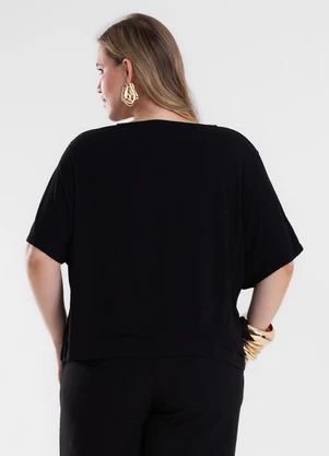 Secret Glam - Blusa Feminina Manga Ampla Preto - SECRET GLAM