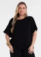 Secret Glam - Blusa Feminina Manga Ampla Azul - variação: Preto