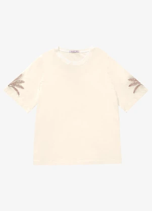 Secret Glam - Blusa Feminina Manga Curta Bege - SECRET GLAM