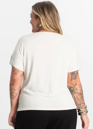 Secret Glam - Blusa Feminina Manga Curta Bege - SECRET GLAM