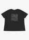Secret Glam - Blusa Feminina Manga Curta com Estampa Bege - variação: Preto