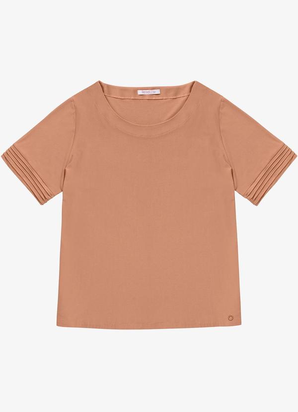 Secret Glam - Blusa Feminina Manga Curta Marrom 2