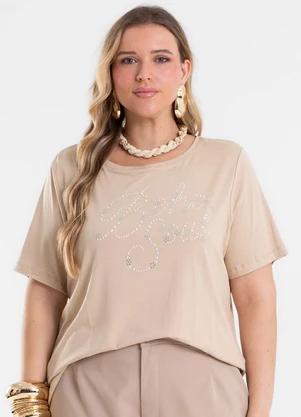 Secret Glam - Blusa Feminina Manga Curta Marrom - SECRET GLAM