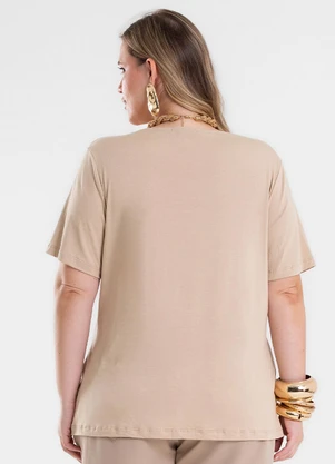Secret Glam - Blusa Feminina Manga Curta Marrom - SECRET GLAM