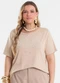 Secret Glam - Blusa Feminina Manga Curta Marrom - variação: Marrom