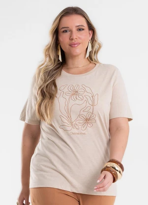Secret Glam - Blusa Feminina Manga Curta Meia Malha Marrom - SECRET GLAM