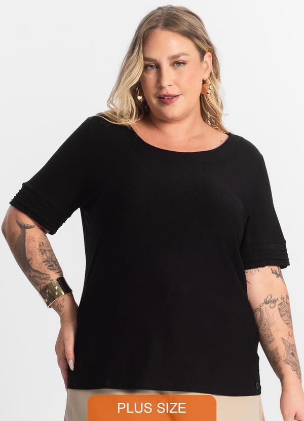 Secret Glam - Blusa Feminina Manga Curta Preto