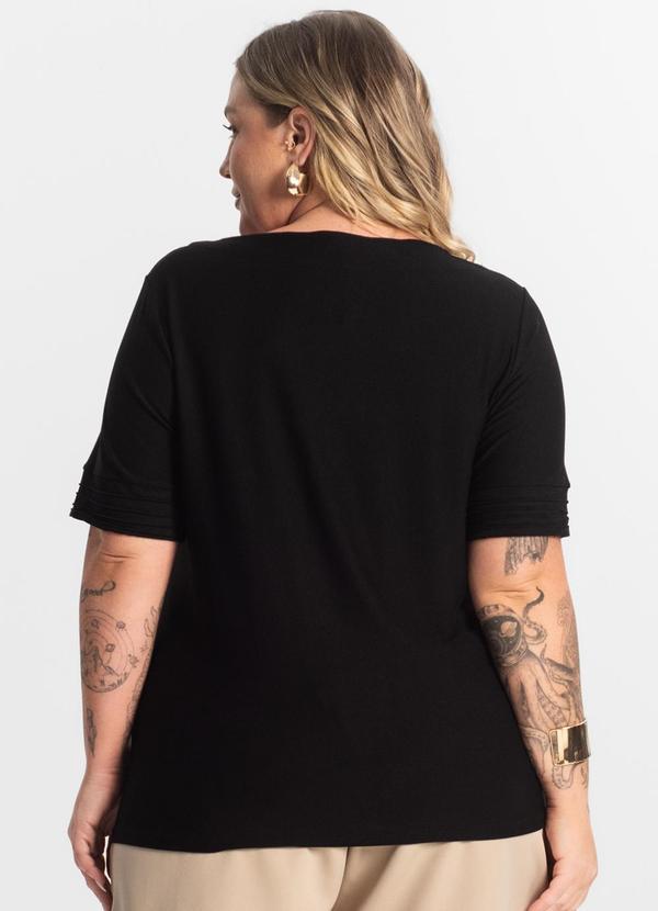 Secret Glam - Blusa Feminina Manga Curta Preto 2