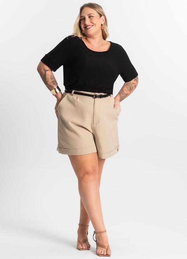 Secret Glam - Blusa Feminina Manga Curta Preto 3