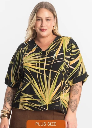 Secret Glam - Blusa Feminina Manga Curta Preto - SECRET GLAM