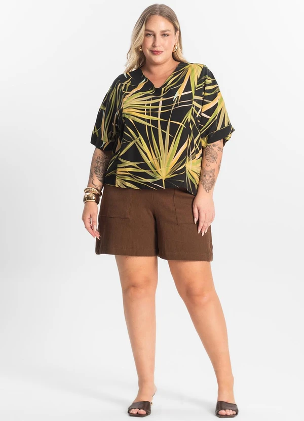 Secret Glam - Blusa Feminina Manga Curta Preto 3