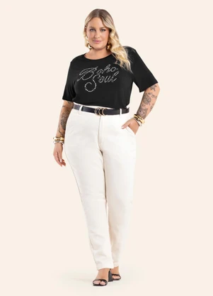 Secret Glam - Blusa Feminina Manga Curta Preto - SECRET GLAM