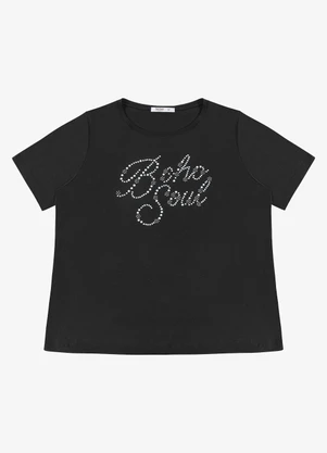 Secret Glam - Blusa Feminina Manga Curta Preto - SECRET GLAM