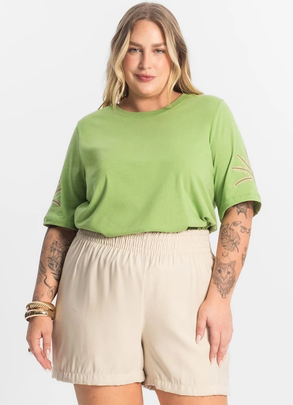 Secret Glam - Blusa Feminina Manga Curta Verde 1