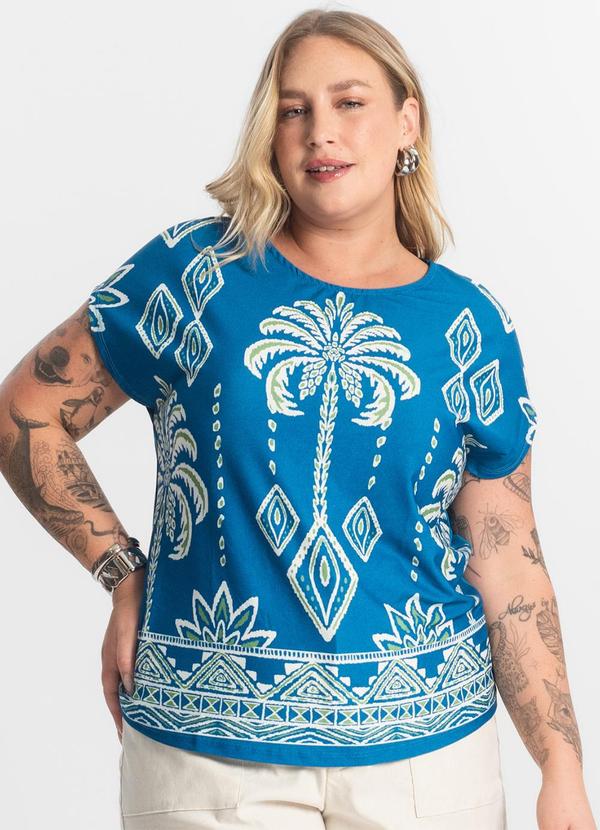 Secret Glam - Blusa Feminina Manga Morcego Azul