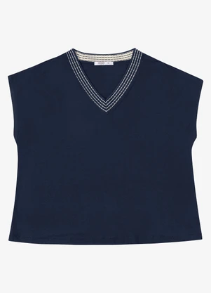 Secret Glam - Blusa Feminina Manga Morcego Azul - SECRET GLAM