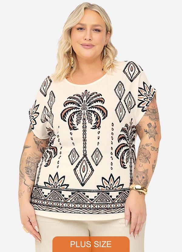 Secret Glam - Blusa Feminina Manga Morcego Bege