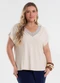 Secret Glam - Blusa Feminina Manga Morcego Bege - variação: Bege