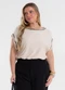 Secret Glam - Blusa Feminina Manga Morcego Preto - variação: Bege