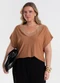 Secret Glam - Blusa Feminina Manga Morcego Marrom - variação: Marrom