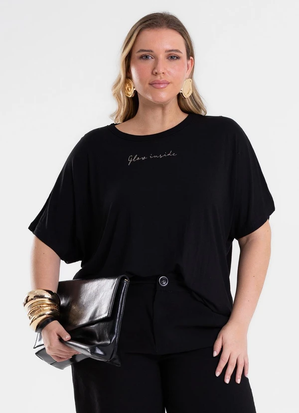 Secret Glam - Blusa Feminina Manga Morcego Preto