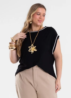 Secret Glam - Blusa Feminina Manga Morcego Preto - SECRET GLAM