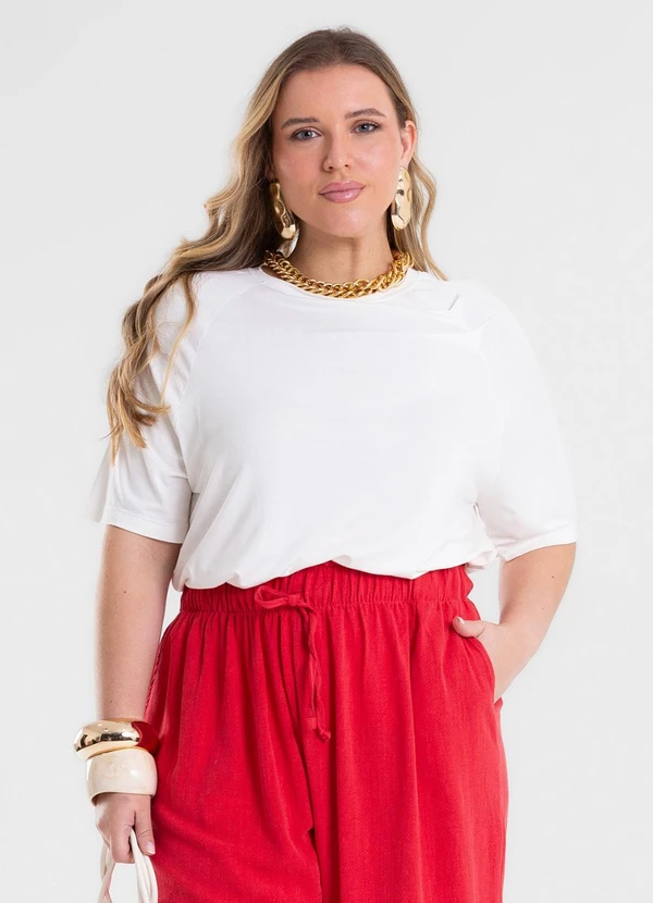 Secret Glam - Blusa Feminina Manga Raglan Bege