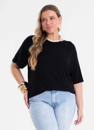 Secret Glam - Blusa Feminina Manga Raglan Preto - SECRET GLAM