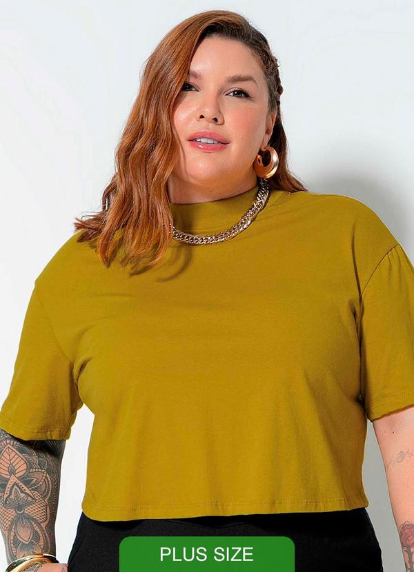 Cativa Plus Size - Blusa Feminina Plus Básica Amarelo
