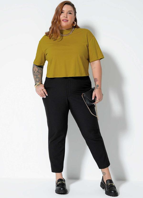Cativa Plus Size - Blusa Feminina Plus Básica Amarelo 2